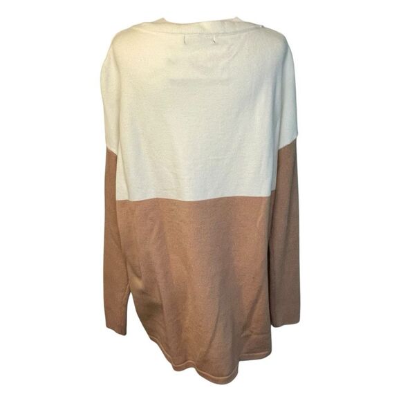 Pretty Garden Colorblock Sweater Mini Dress Cream Tan Knit S - Picture 7 of 10